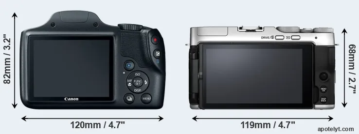 Comparison SX520 or X-A7 rear