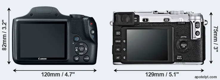 Comparison SX520 or X-E1 rear