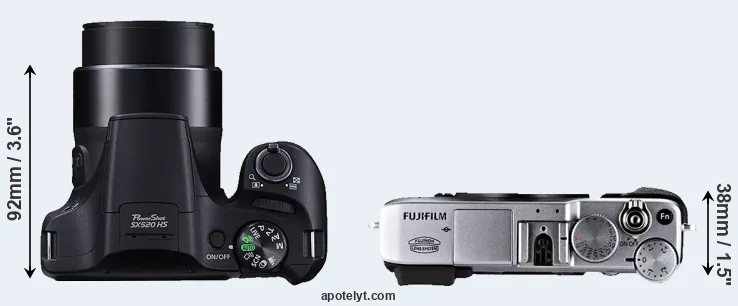 Compare SX520 versus X-E1 top