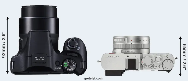 Compare SX520 versus D-LUX 7 top