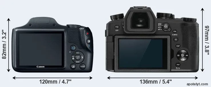Comparison SX520 or V-LUX 5 rear
