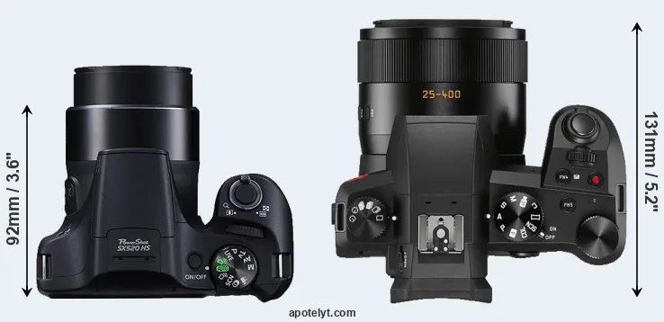 Compare SX520 versus V-LUX 5 top