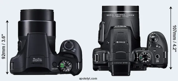 Compare SX520 versus B700 top