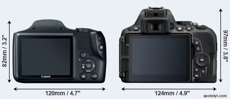 Comparison SX520 or D5500 rear
