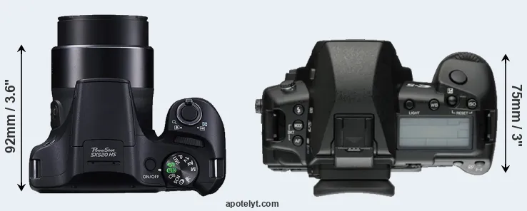 Compare SX520 versus E-5 top
