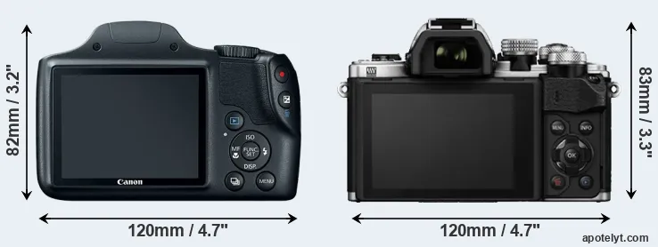 Comparison SX520 or E-M10 II rear