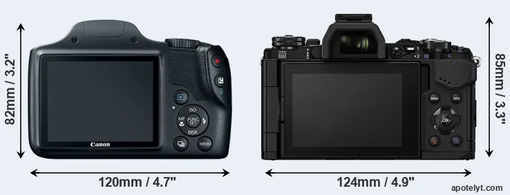 Comparison SX520 or E-M5 II rear