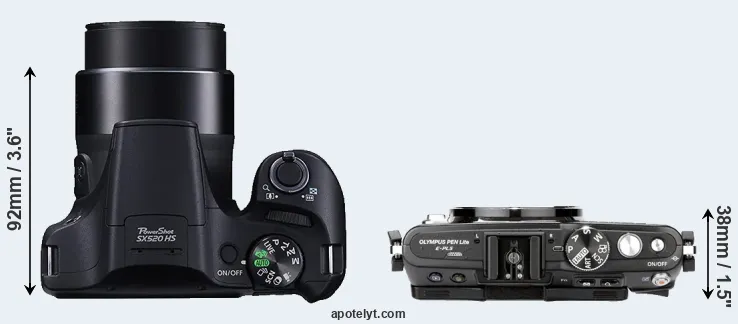 Compare SX520 versus E-PL5 top