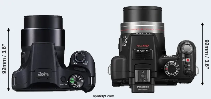 Compare SX520 versus FZ100 top