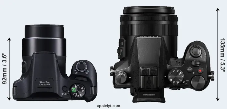 Compare SX520 versus FZ2500 top
