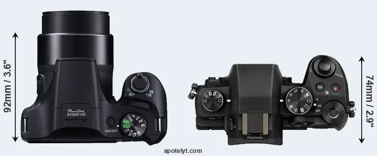 Compare SX520 versus G80 top