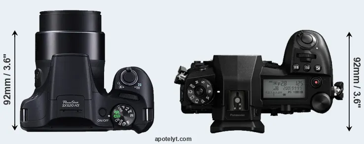 Compare SX520 versus G9 top