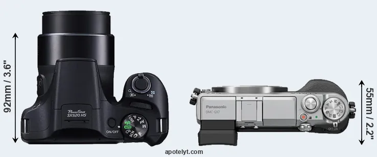 Compare SX520 versus GX7 top