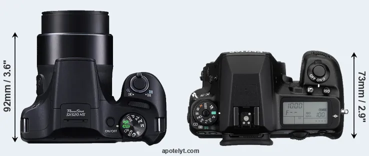 Compare SX520 versus K-5 top