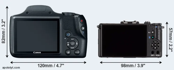 Comparison SX520 or Pentax Q rear