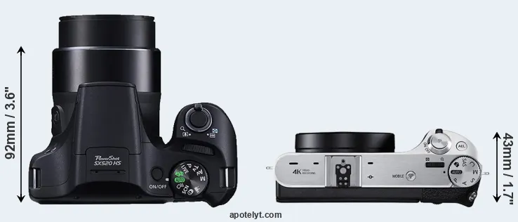 Compare SX520 versus NX500 top