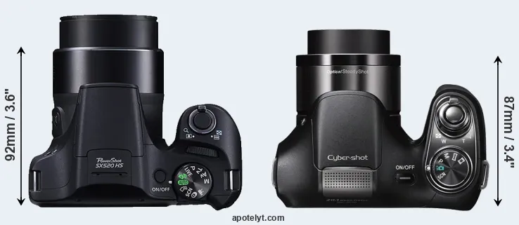 Compare SX520 versus H200 top