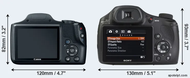 Comparison SX520 or HX350 rear