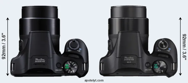 Compare SX530 versus SX540 top