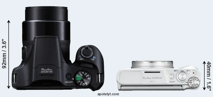 Compare SX530 versus SX730 top