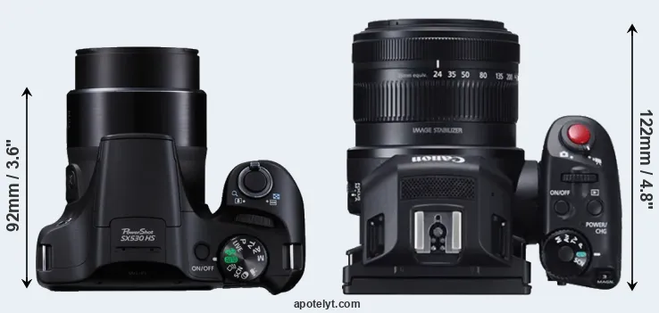 Compare SX530 versus XC10 top