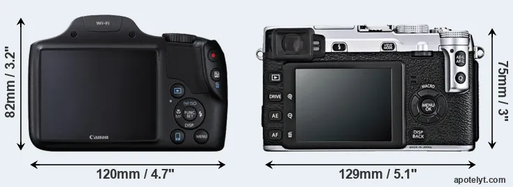Comparison SX530 or X-E1 rear