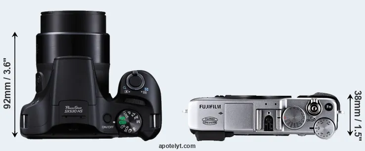 Compare SX530 versus X-E1 top
