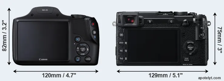 Comparison SX530 or X-E2 rear