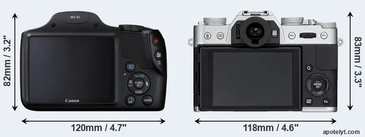 Comparison SX530 or X-T10 rear