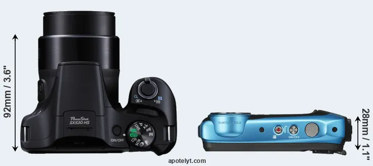 Compare SX530 versus XP140 top