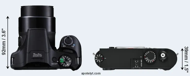 Compare SX530 versus M10 top