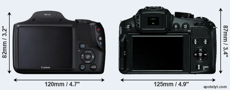 Comparison SX530 or V-LUX 4 rear