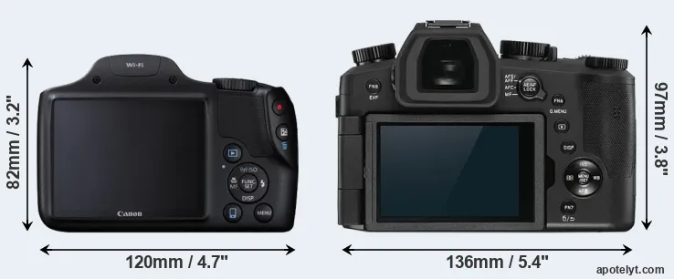 Comparison SX530 or V-LUX 5 rear