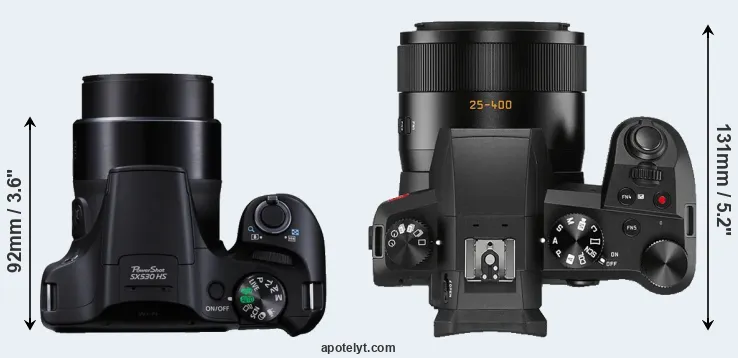 Compare SX530 versus V-LUX 5 top