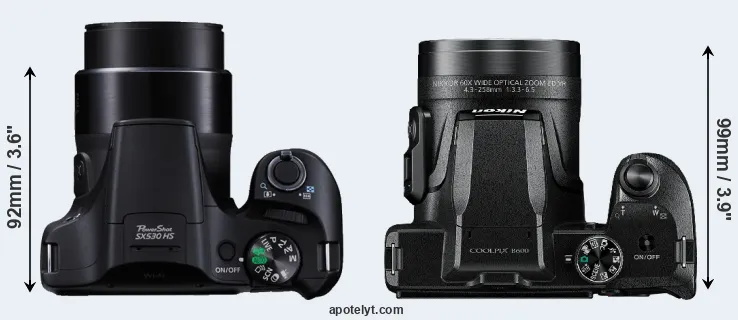 Compare SX530 versus B600 top