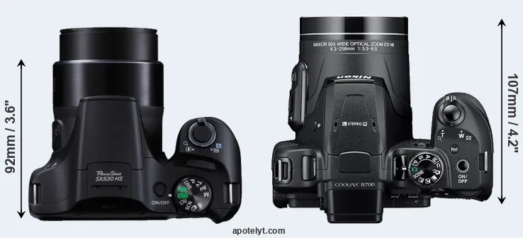 Compare SX530 versus B700 top