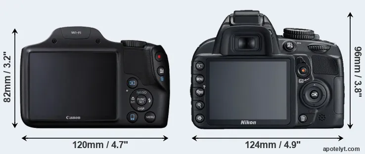 Comparison SX530 or D3100 rear