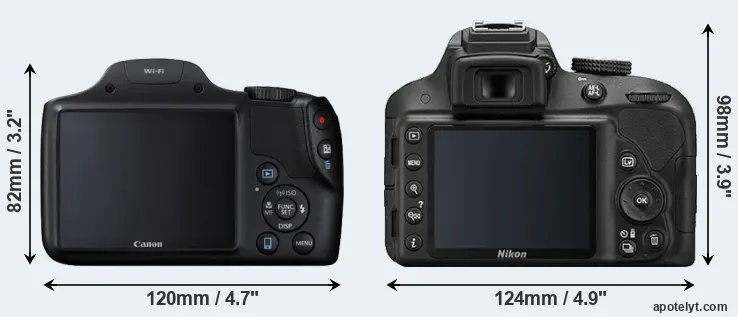 Comparison SX530 or D3300 rear