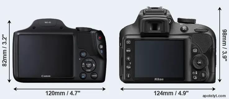 Comparison SX530 or D3400 rear