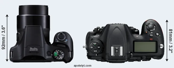Compare SX530 versus D500 top