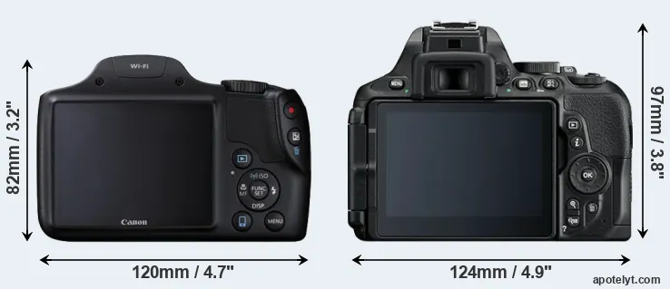 Comparison SX530 or D5600 rear