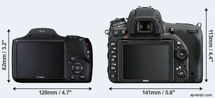 Comparison SX530 or D750 rear
