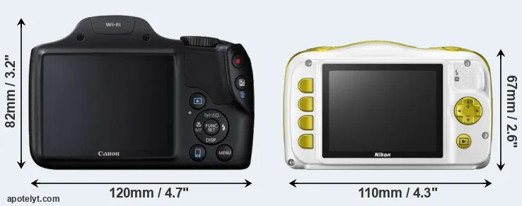 Comparison SX530 or W150 rear