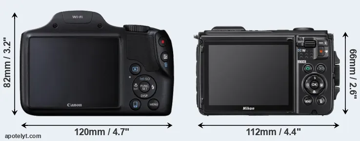 Comparison SX530 or W300 rear