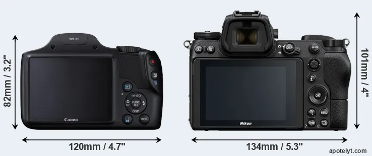 Comparison SX530 or Z6 rear