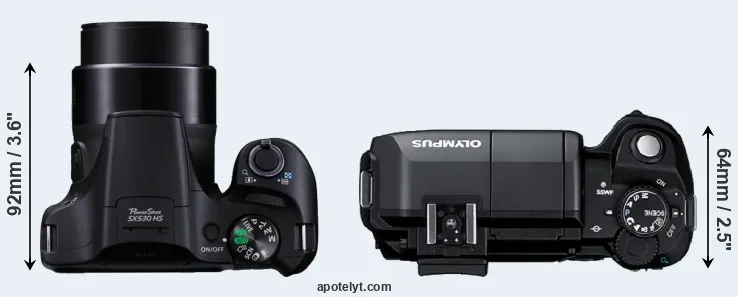 Compare SX530 versus E-300 top