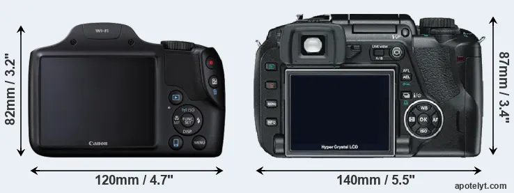 Comparison SX530 or E-330 rear