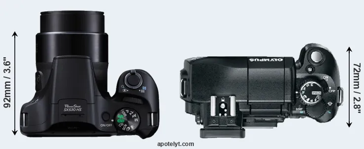 Compare SX530 versus E-330 top
