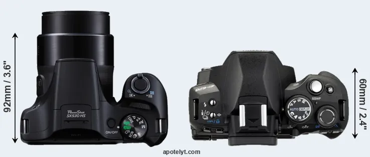 Compare SX530 versus E-620 top