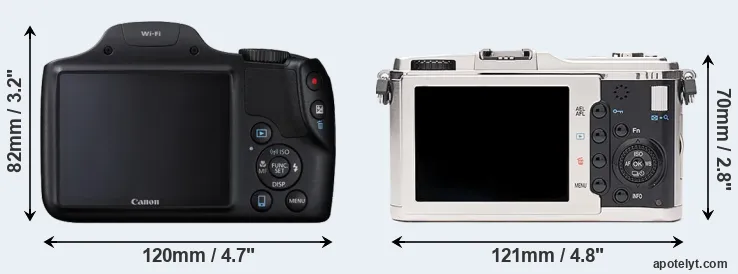 Comparison SX530 or E-P1 rear